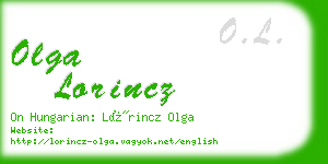 olga lorincz business card